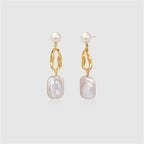 White Baroque Pearl Earring
