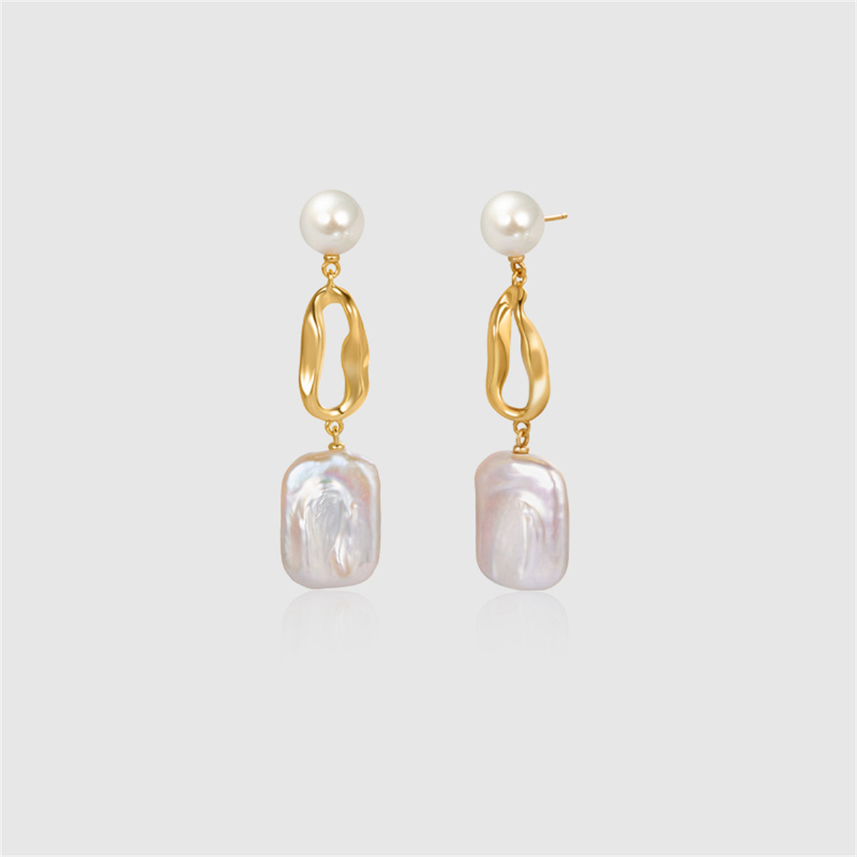 White Baroque Pearl Earring