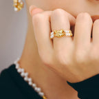 Personalized Cat Pearl Beaded Ring