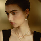 Celestial Star Pearl Drop Earrings