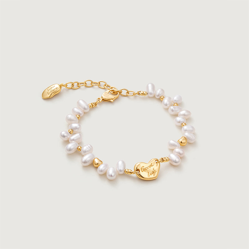 Lucky Heart Pearl Bracelet