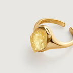 Raw Citrine Open Ring
