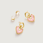 Blush Heart Rose Quartz Drop Earrings