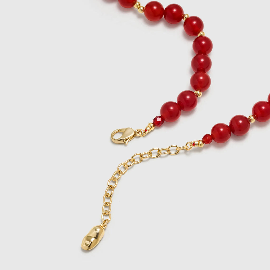 Wulu Red Agate Beaded Necklace
