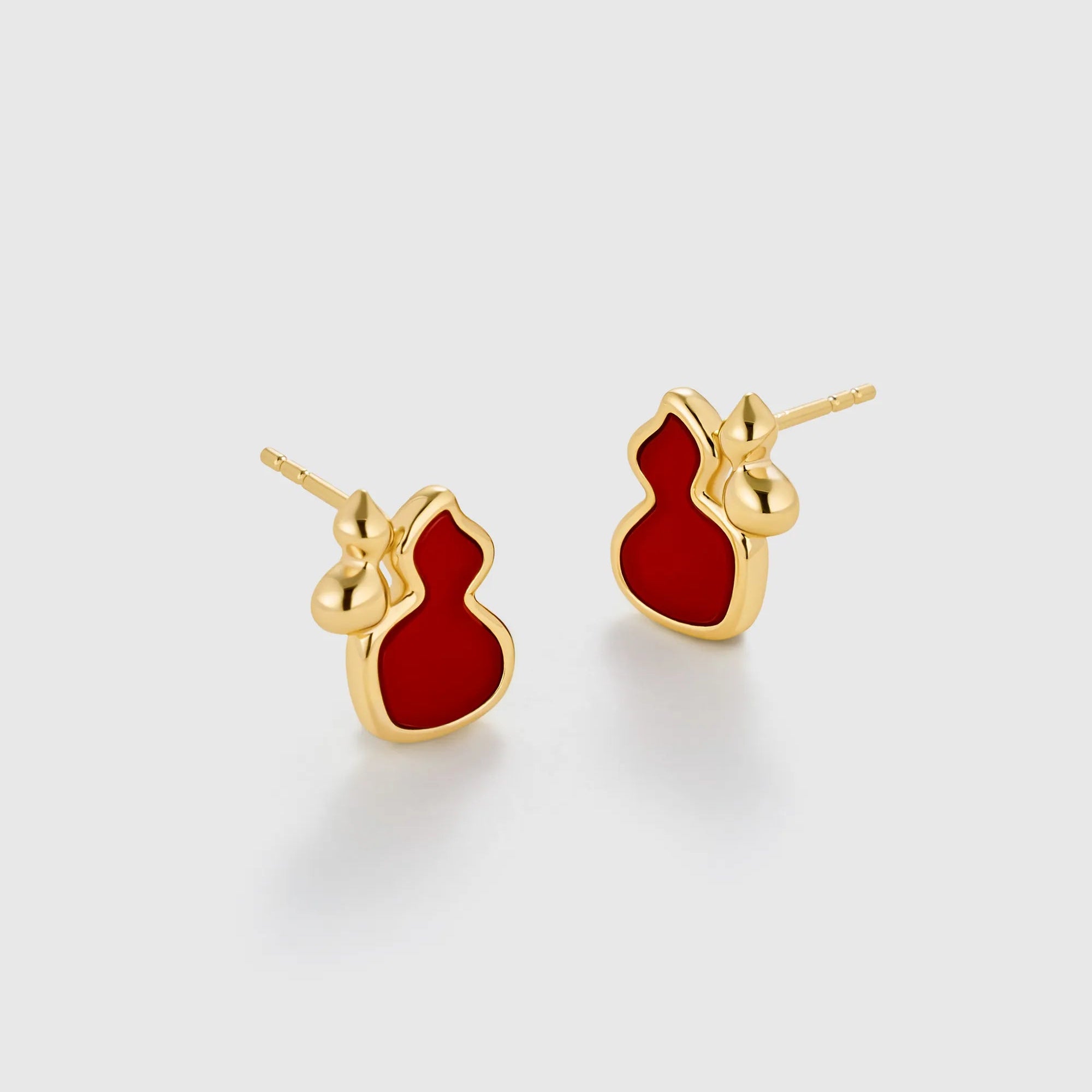 Wulu Red Agate Stud Earrings