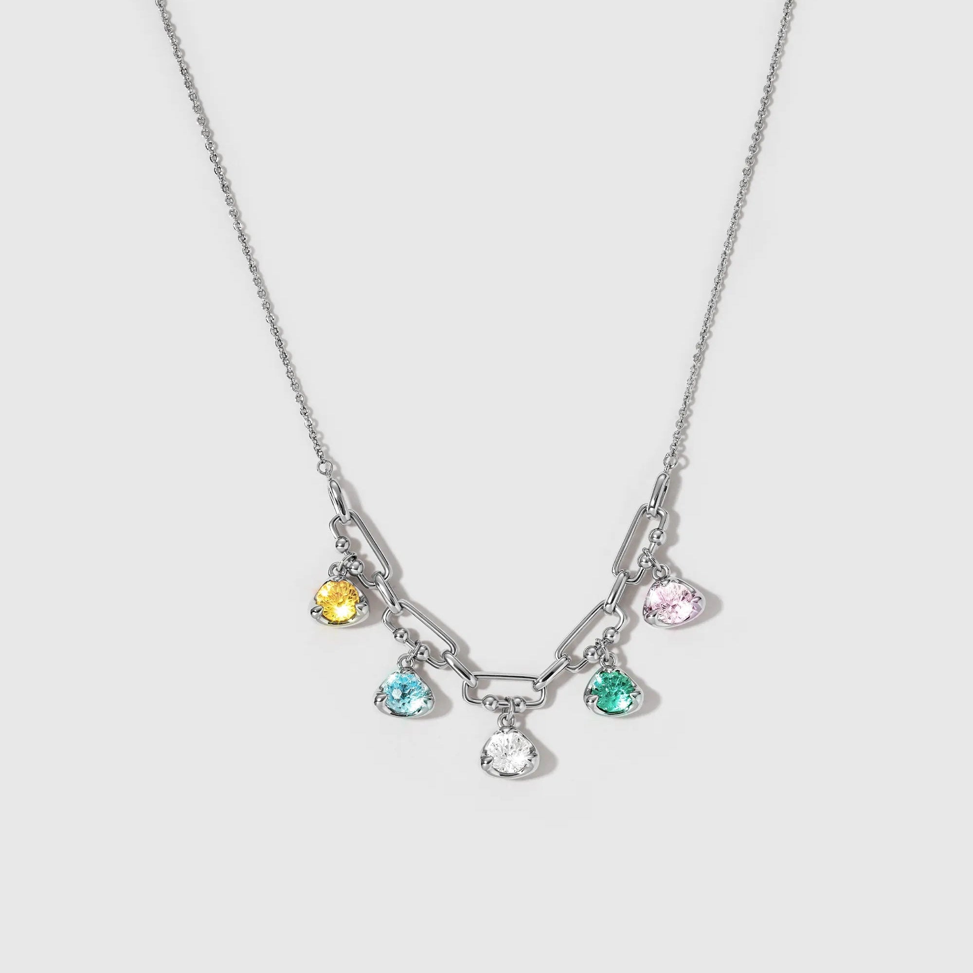 Drift Sand cz Stone Silver Necklace