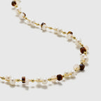 Tiger's Eye Beaded Pearl Necklace