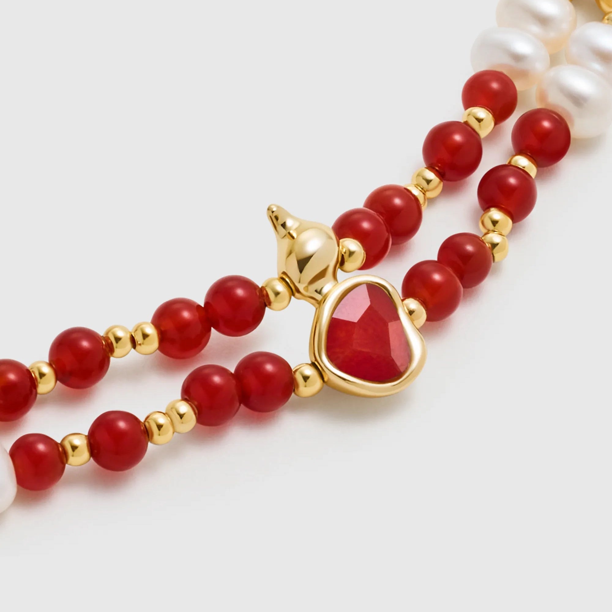 Wulu Red Agate Beaded Bracelet