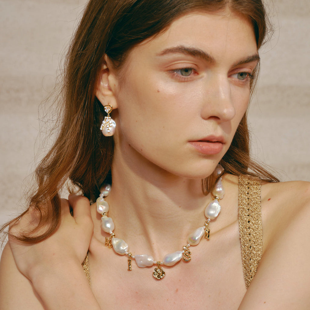 Drift Sand Baroque Pearl Earrings
