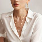 Gypsophila White Baroque Pearl Necklace
