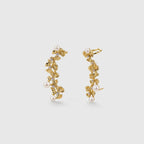 Gold Ginkgo Leaves Pearl Earrings