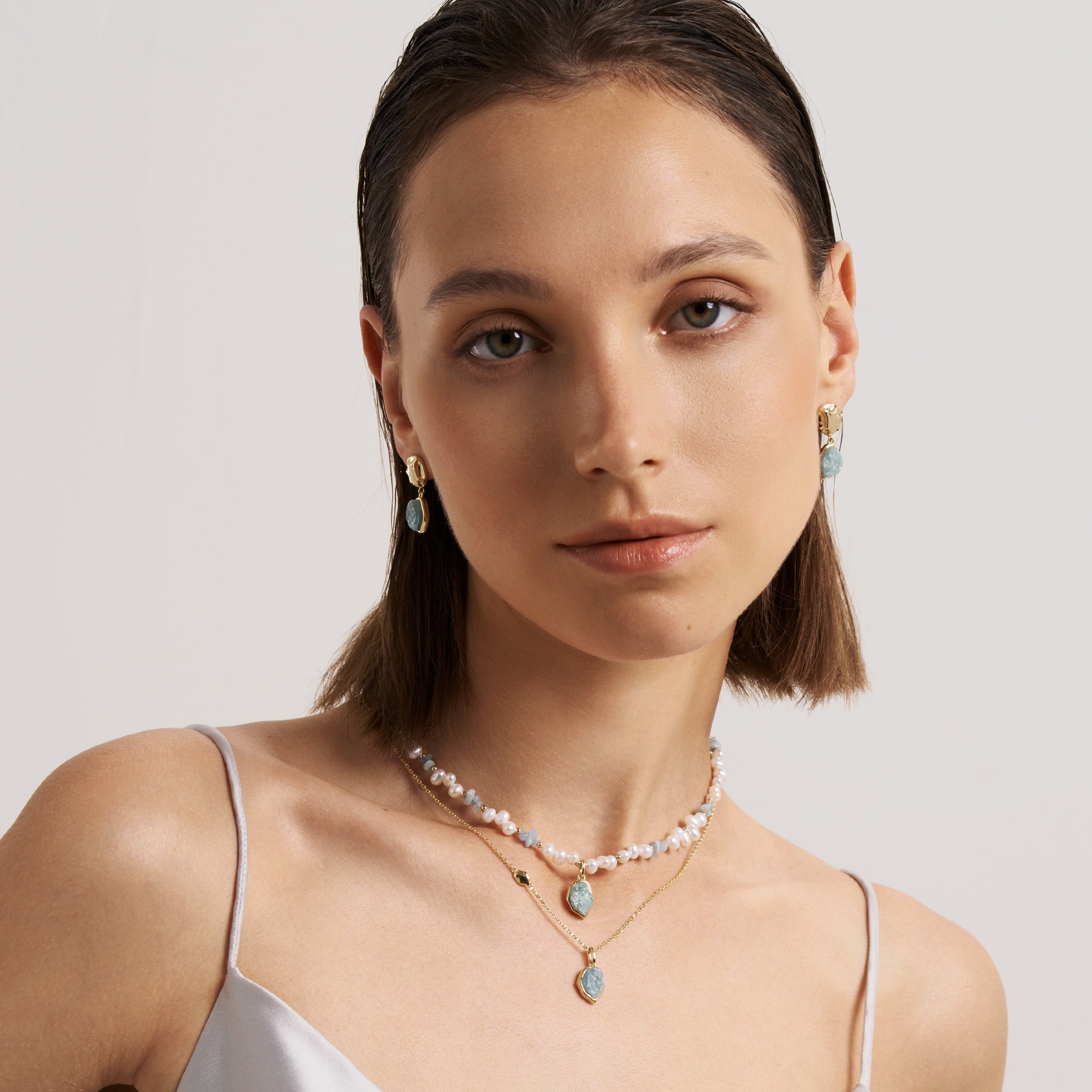 Raw Aquamarine Earrings