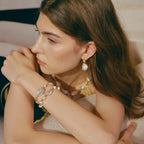 White Baroque Pearl Bee Bracelet