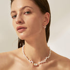 Blush Heart Rose Quartz Drop Earrings