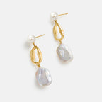 White Baroque Pearl Earring