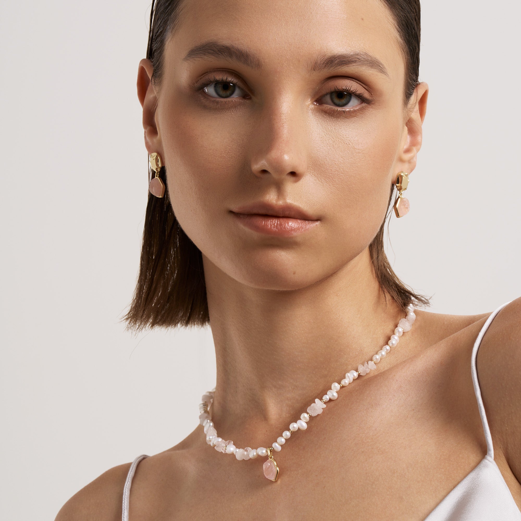 Raw Rose Quartz Earrings