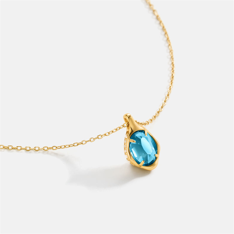 Blue Topaz Pendant Necklace