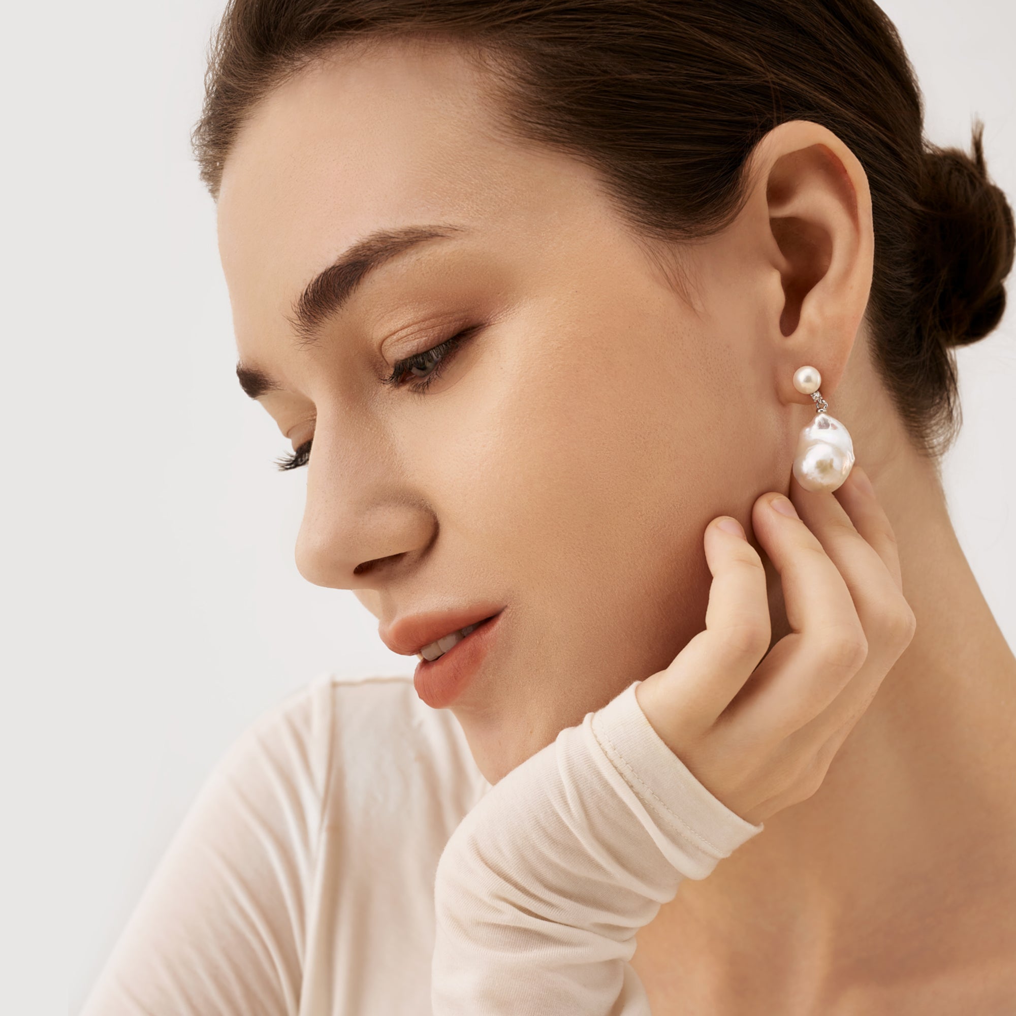 Lotus Baroque Pearl Earrings