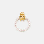 Playful Cat Pearl Beaded Ring