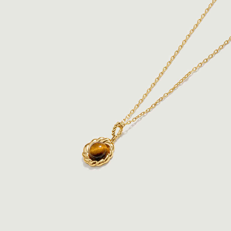 Caramel Coffee Tiger’s Eye Necklace