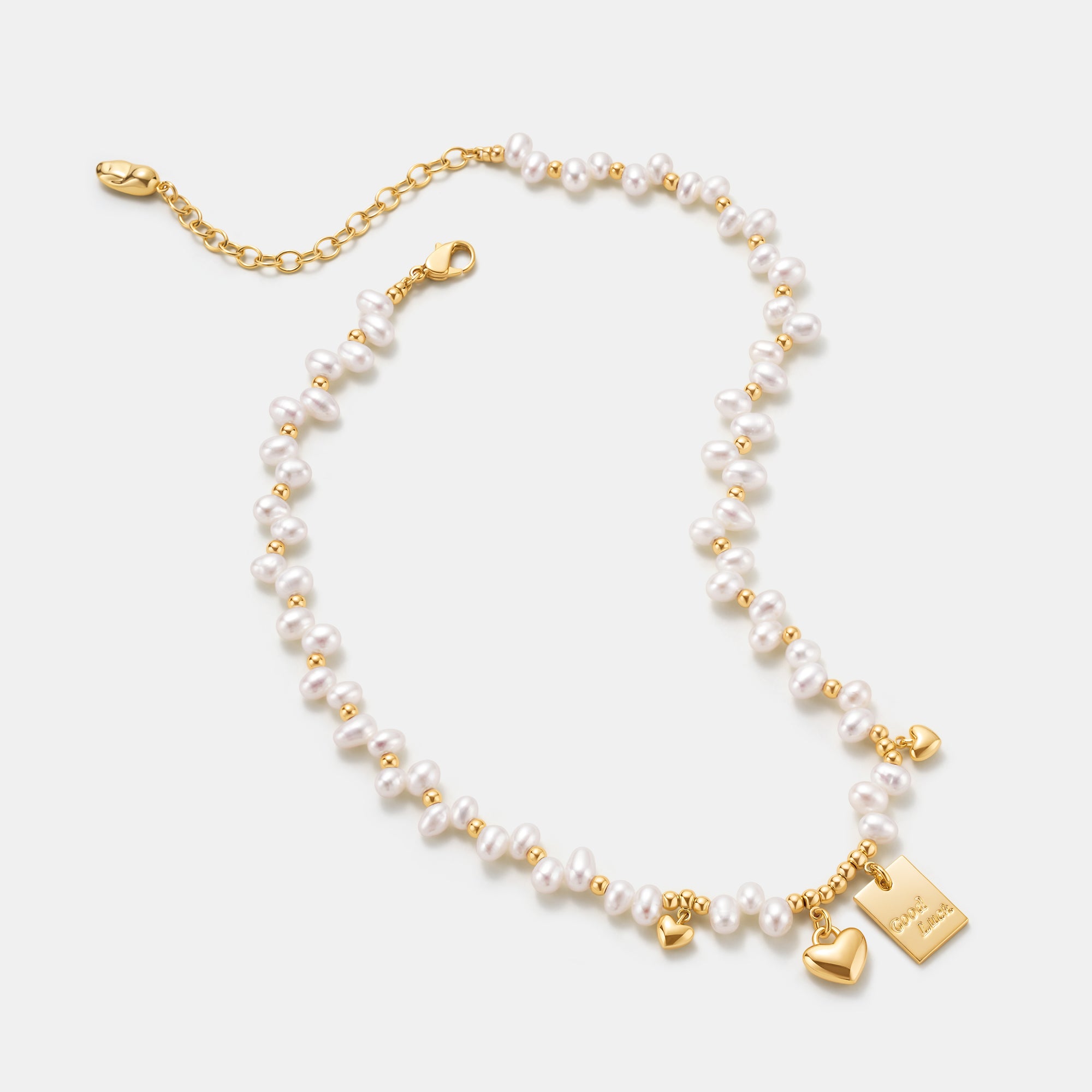 Personalized Lucky & Love Pearl Necklace