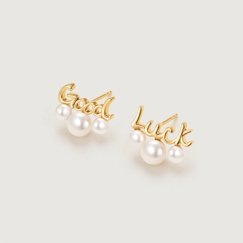 Good Luck Pearl Drop Earrings