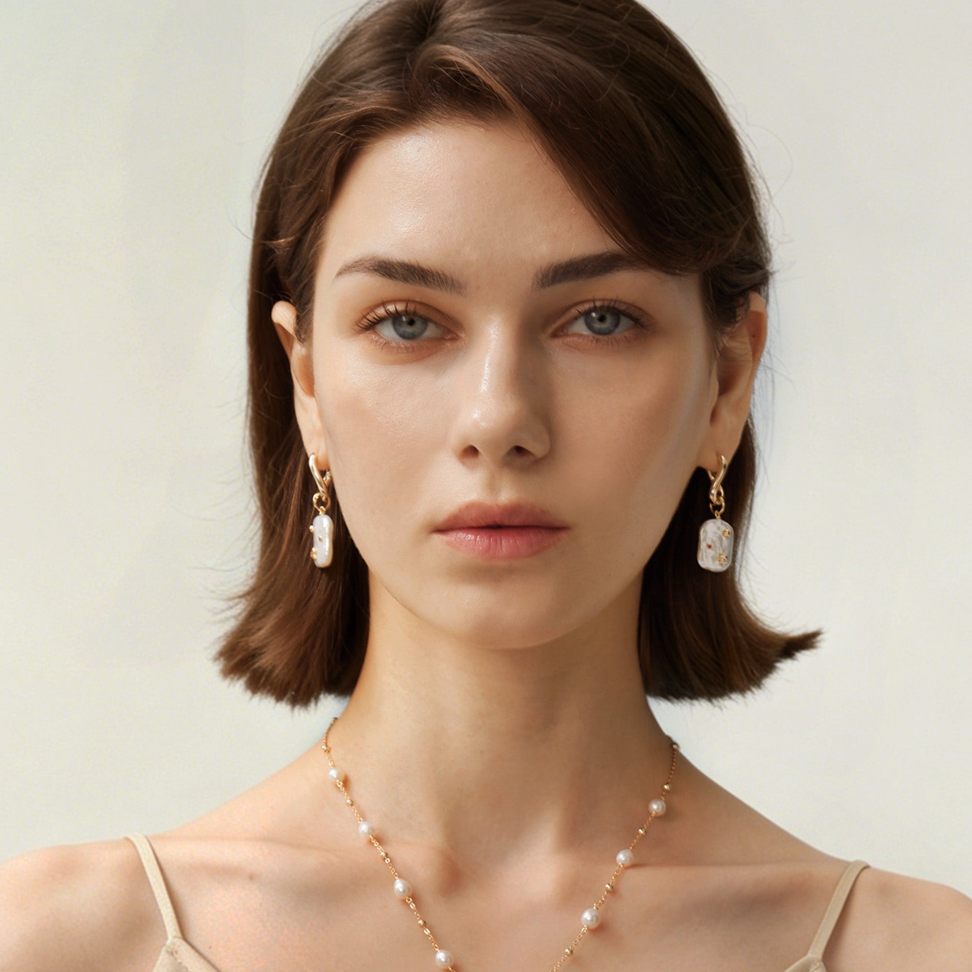 Moon Night Stars Baroque Pearl Earrings