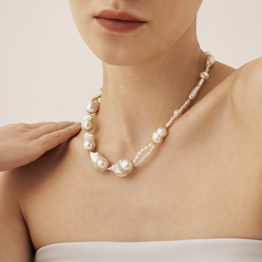 Sea Foam Baroque Pearl Necklace