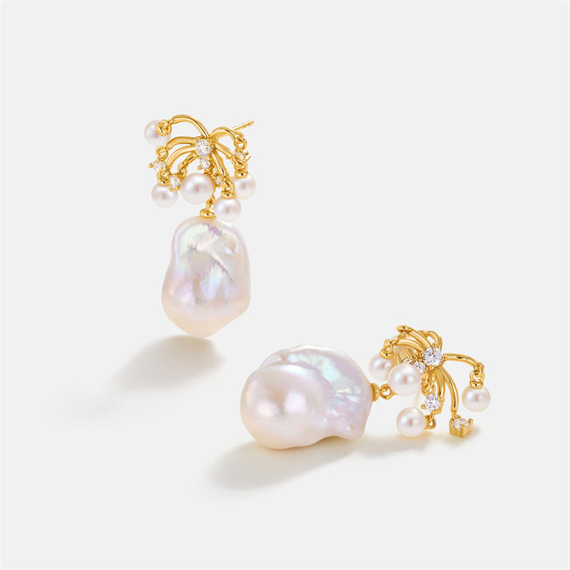 Champagne Moment Baroque Pearl Earrings