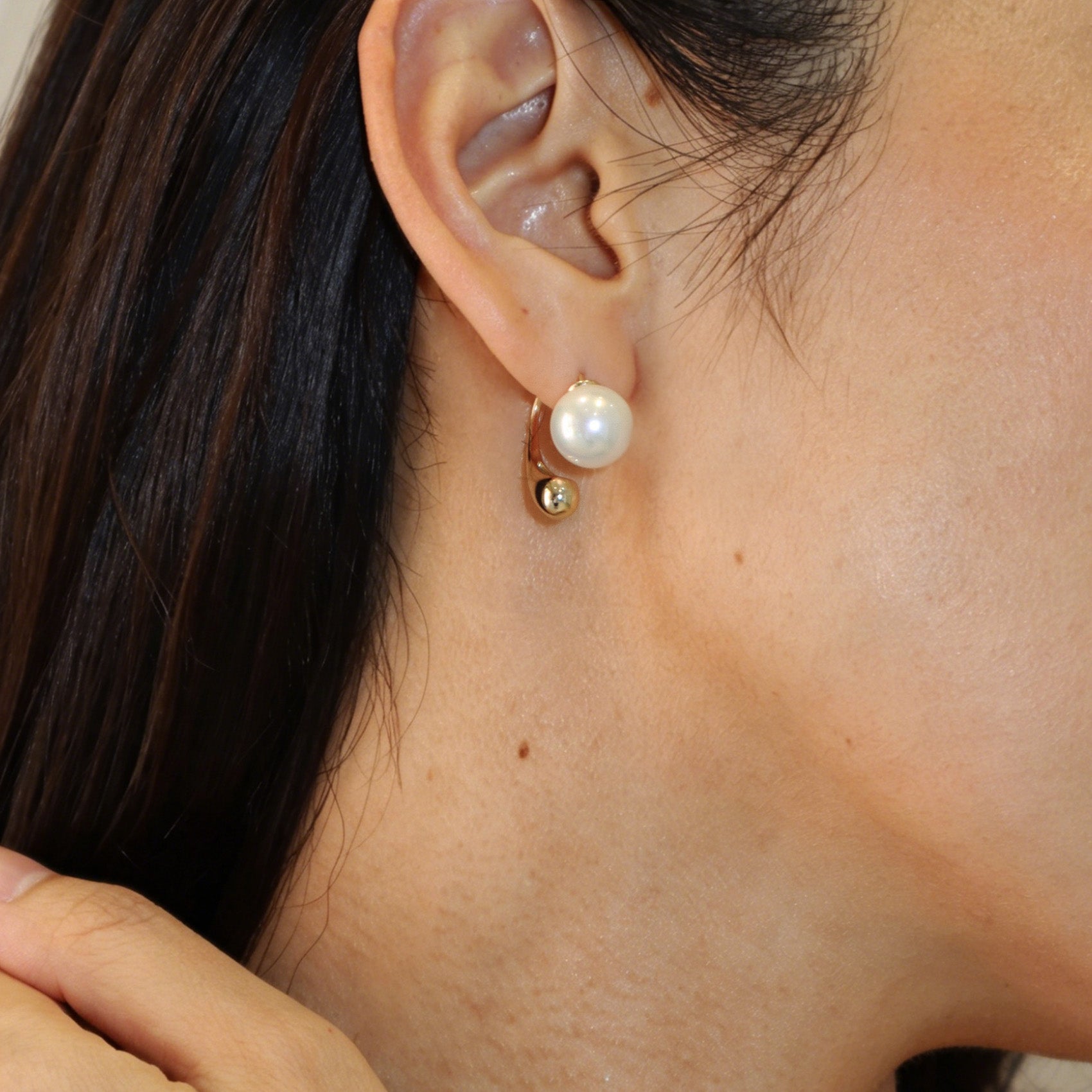 Semicircle Pearl Earrings