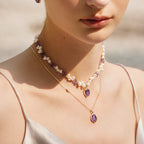 Raw Amethyst Pearl Necklace