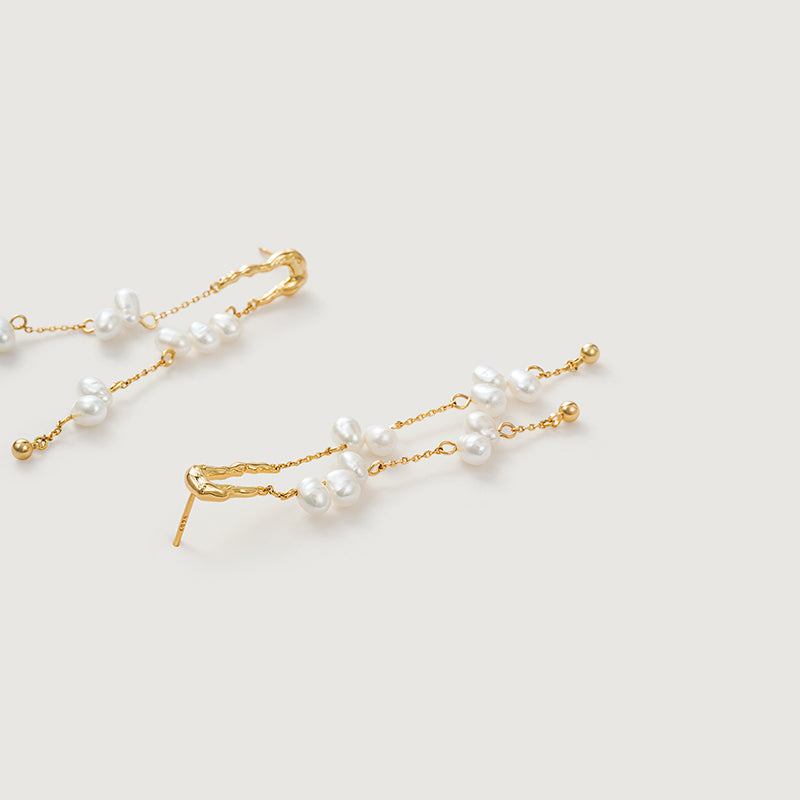 Radiant Coastal Strand Pearl Earrings