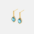 Blue Topaz Drop Earrings