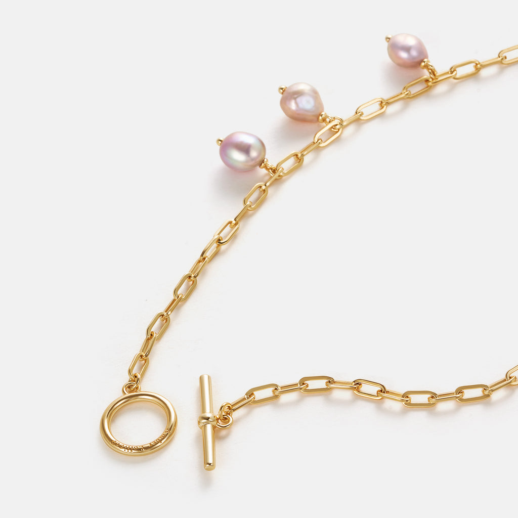 Breaking Dawn Purple Baroque Pearl Necklace