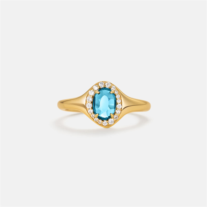 Blue Topaz Open Ring