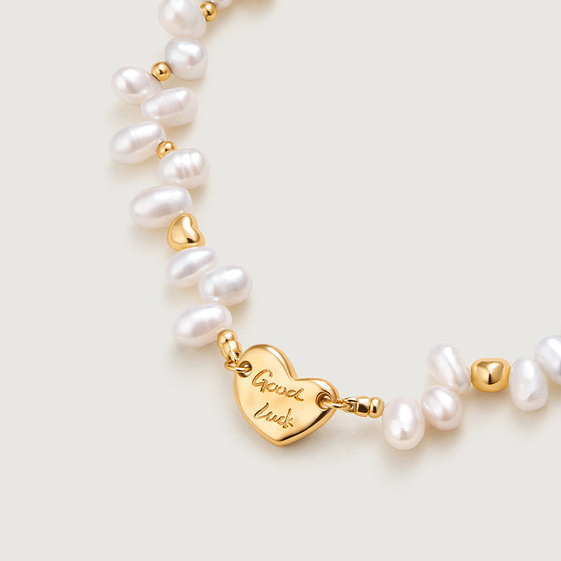 Lucky Heart Pearl Bracelet