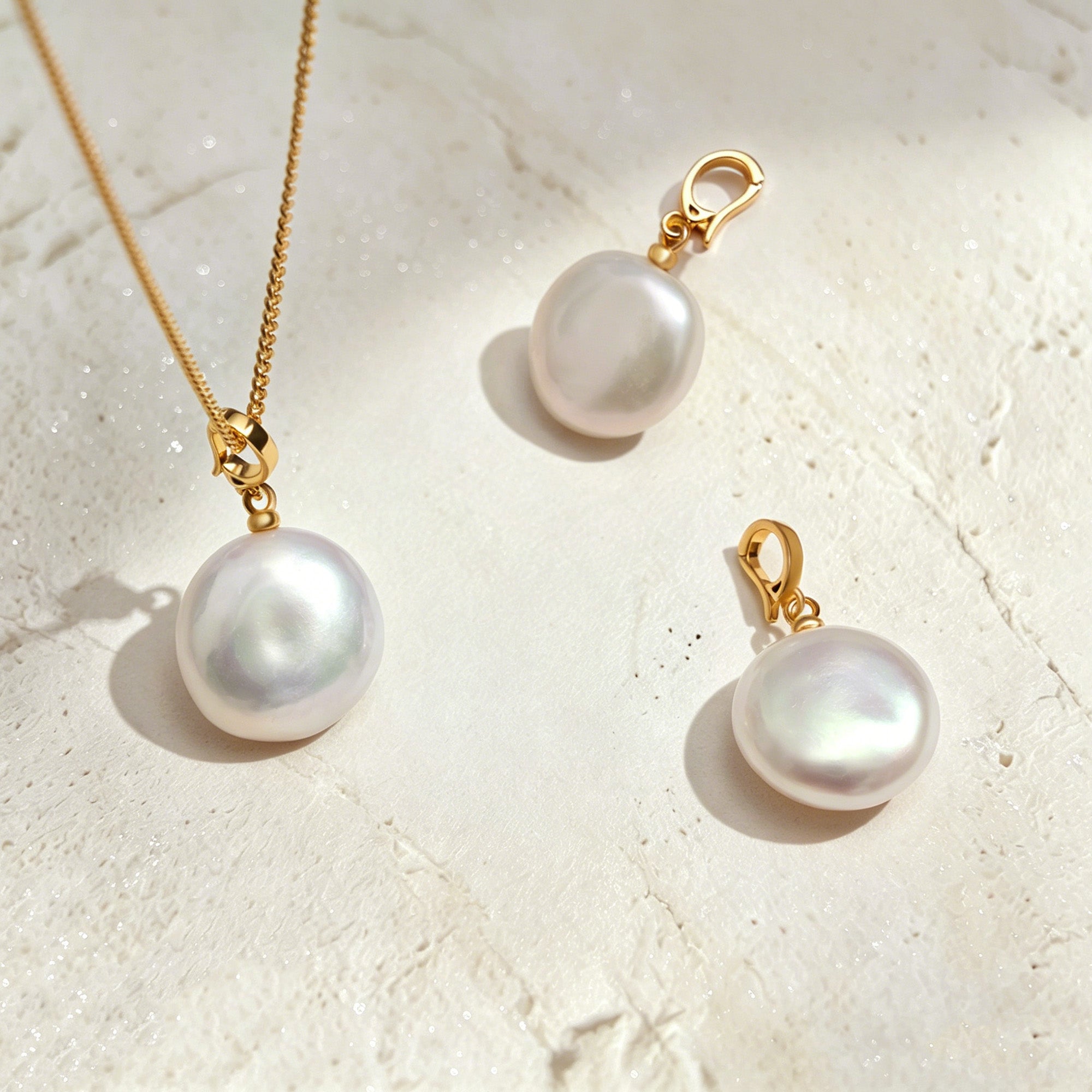 Button Pearl Necklace