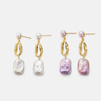 White Baroque Pearl Earring