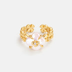 Lucky Clover Pearl Statement Ring