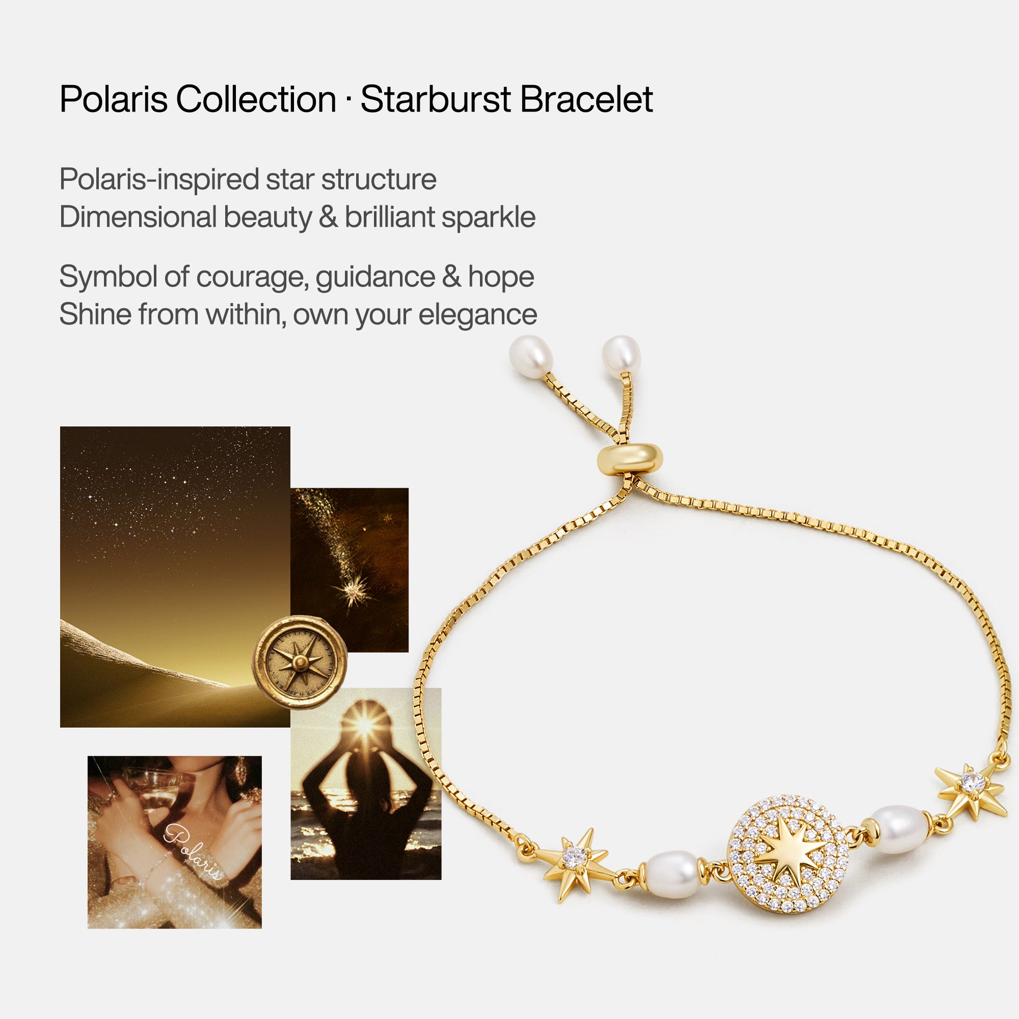 Celestial Star Pearl Adjustable Bracelet