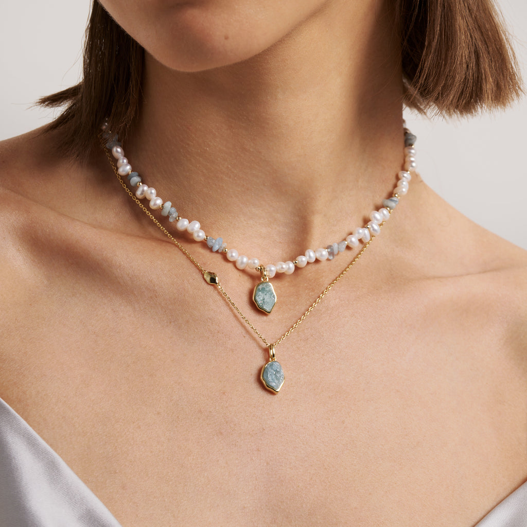 Raw Aquamarine Necklace