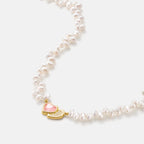 Blush Heart Rose Quartz Pearl Necklace