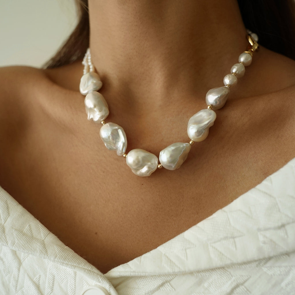 Sea Foam Baroque Pearl Necklace