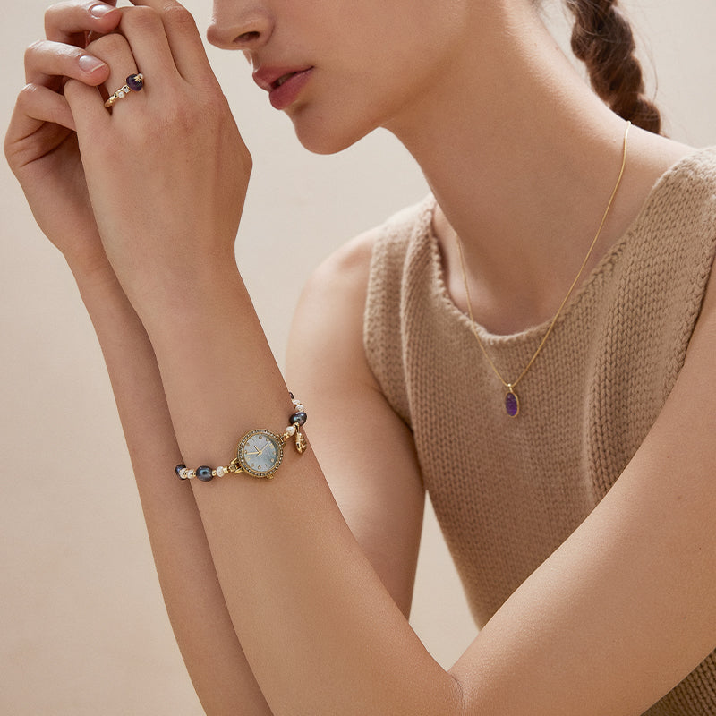 Golden Hour Blue Pearl Watch