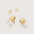 Good Luck Pearl Heart Earrings