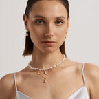 Raw Rose Quartz Pearl Necklace