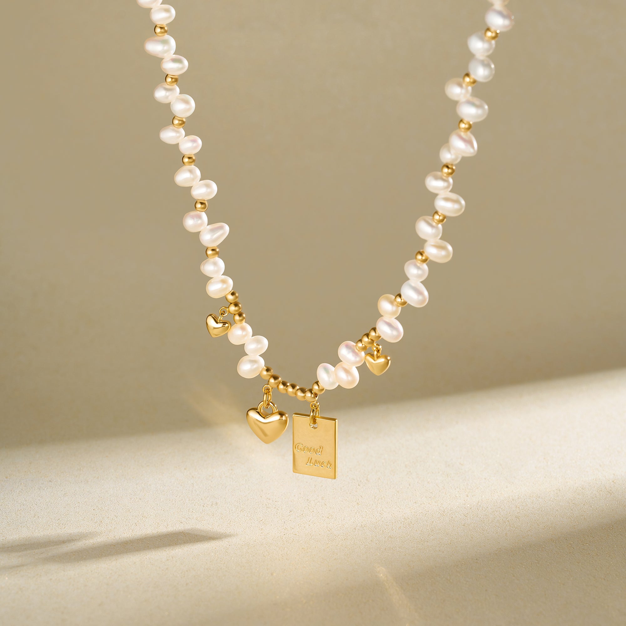 Personalized Lucky & Love Pearl Necklace
