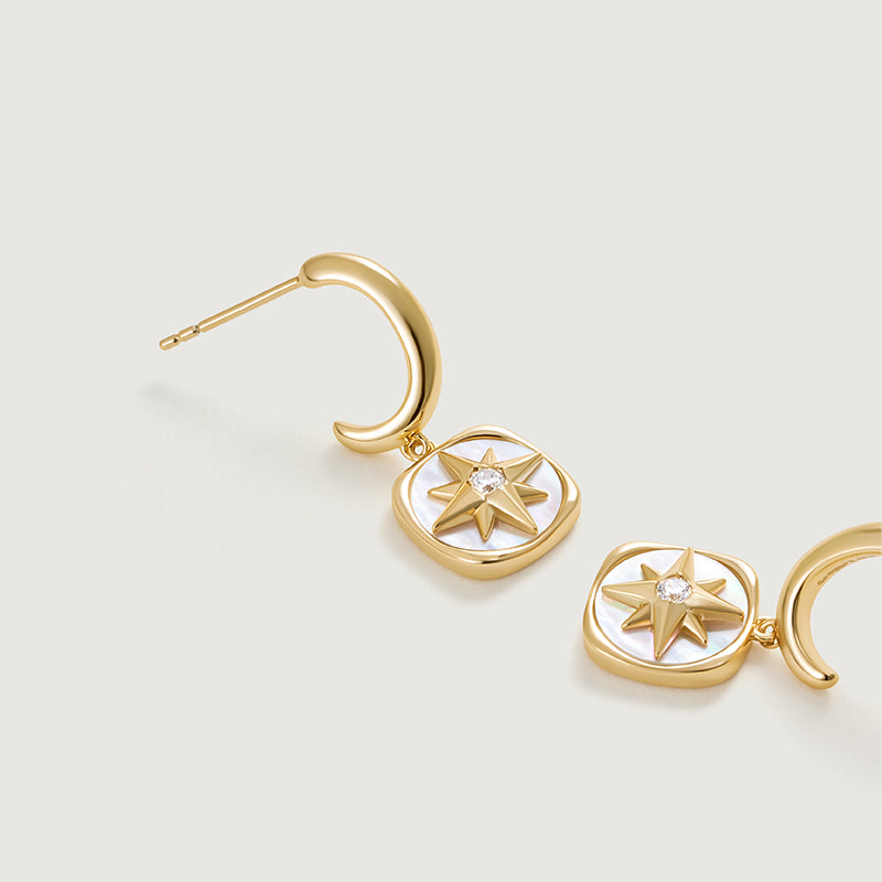 Radiant Star Hoop Earrings
