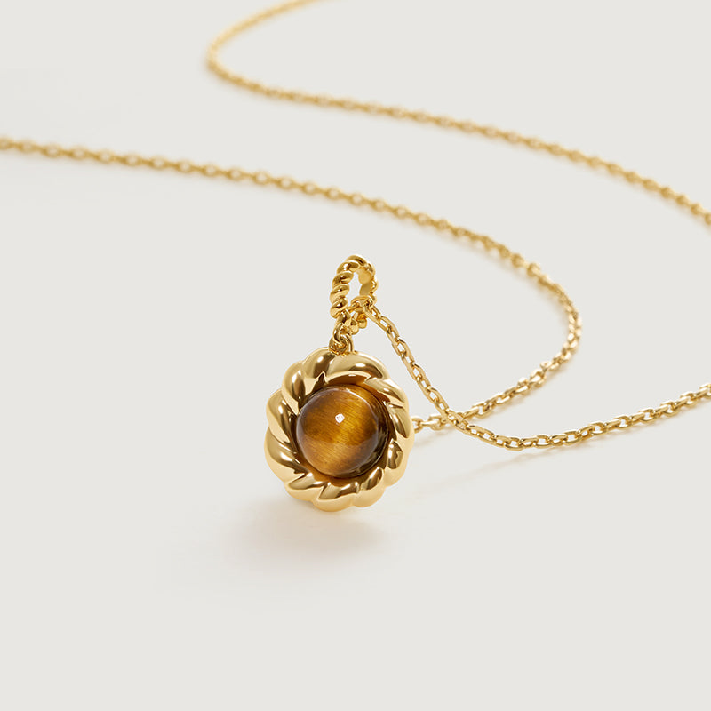 Caramel Coffee Tiger’s Eye Necklace