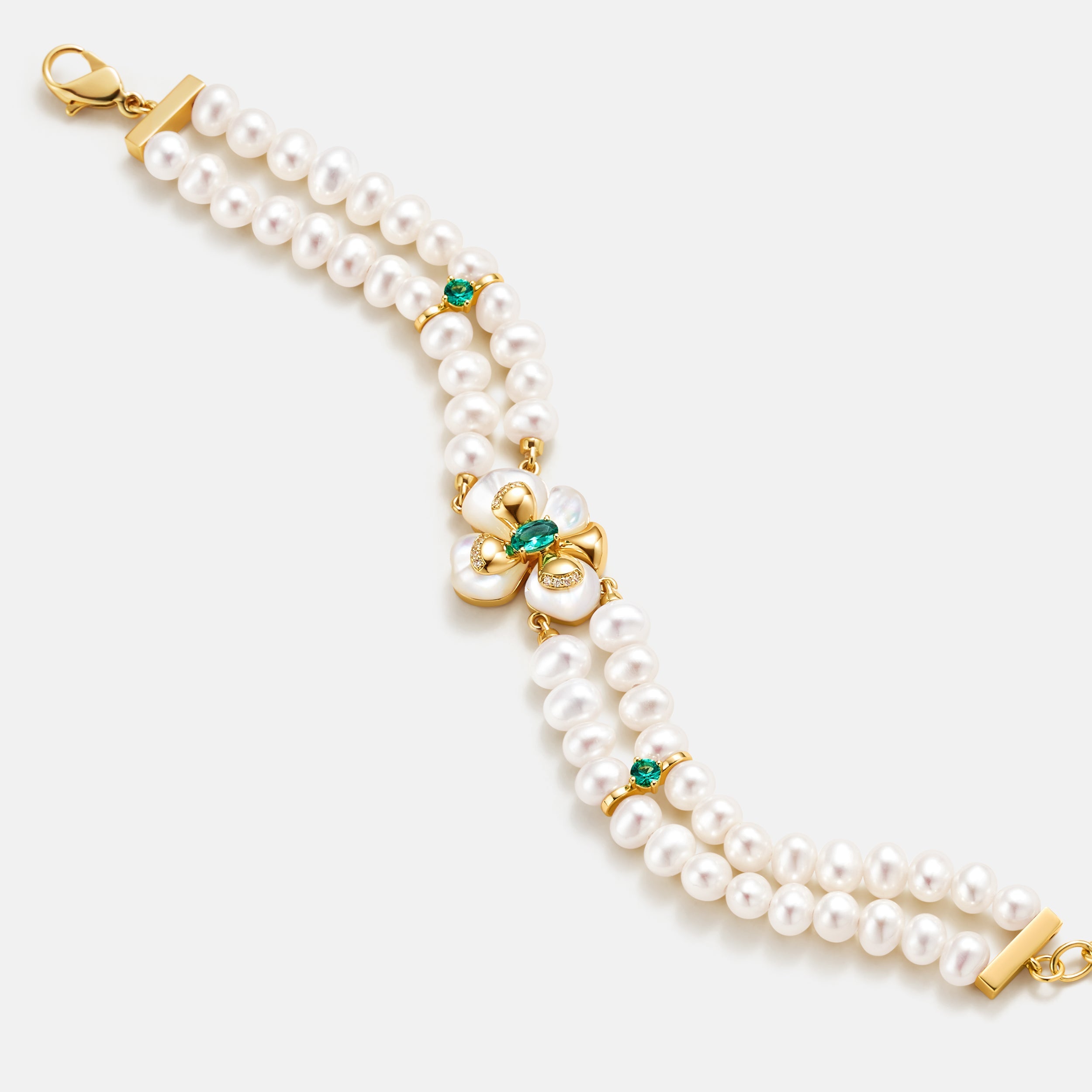 Chloris Pansy Pearl Bracelet